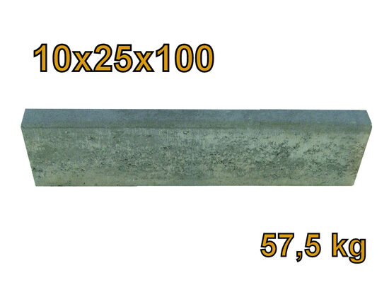 Randstein / Kantstein / Borde / Ballastierung / Fertigfundament 10x25x100 / grau / 57,5 kg / Beton / zur Selbstabholung